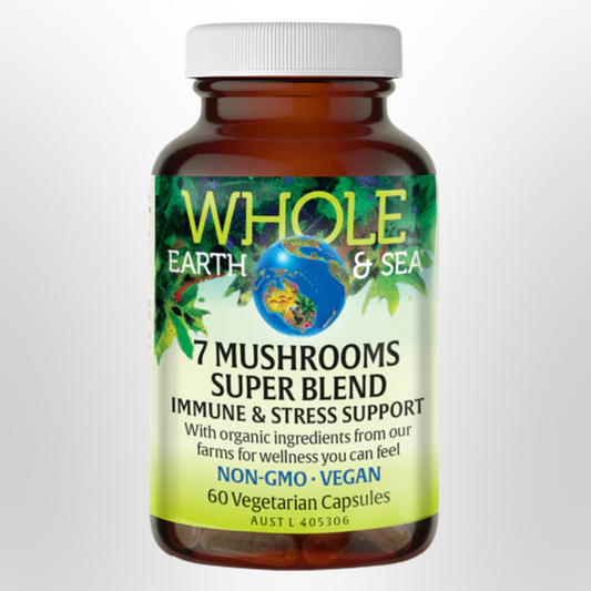 7 Mushrooms Super Blend 60 Capsules WHOLE EARTH & SEA