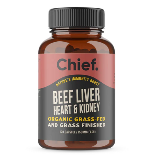 CHIEF Beef Liver Heart & Kidney 120 Caps Organic