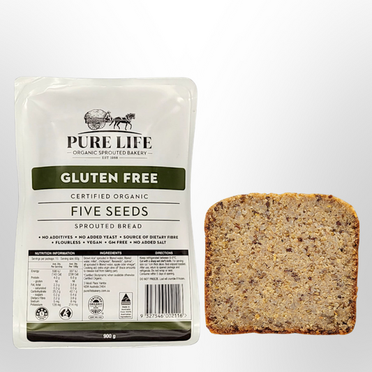 Five Seeds Organic Gluten Free Sprouted Bread 900g PURE LIFE BAKERY PLB