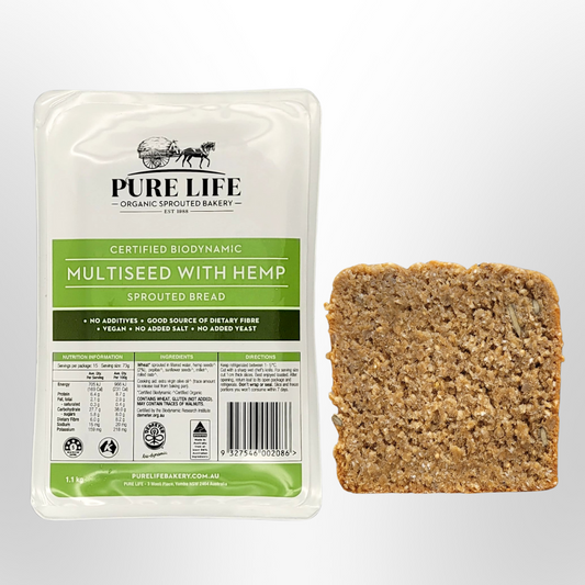 Multiseed with Hemp Biodynamic Sprouted Bread 1.1kg PURE LIFE BAKERY PLB