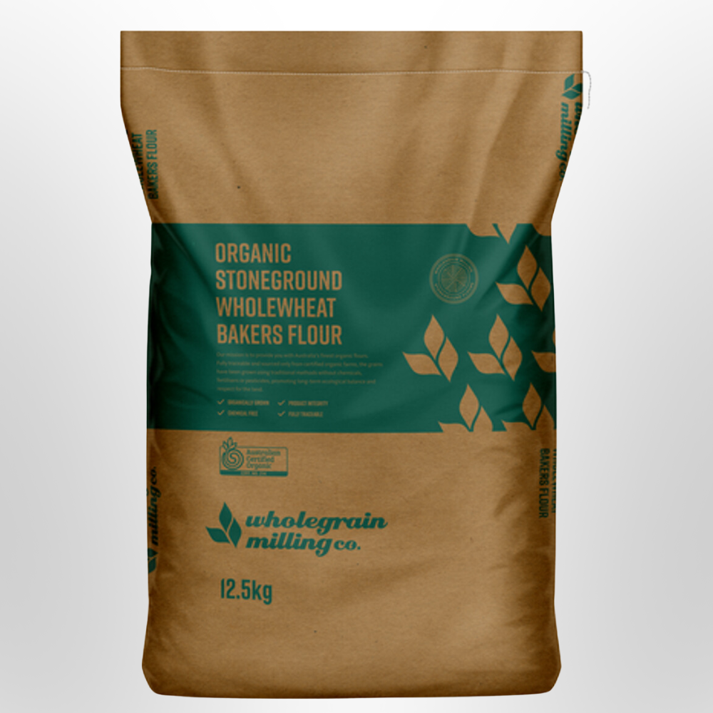 Wholewheat Bakers Flour Organic 12.5kg